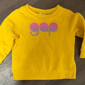 GAP Kids size 3 Yellow Sweatshirt with Pink Logo
